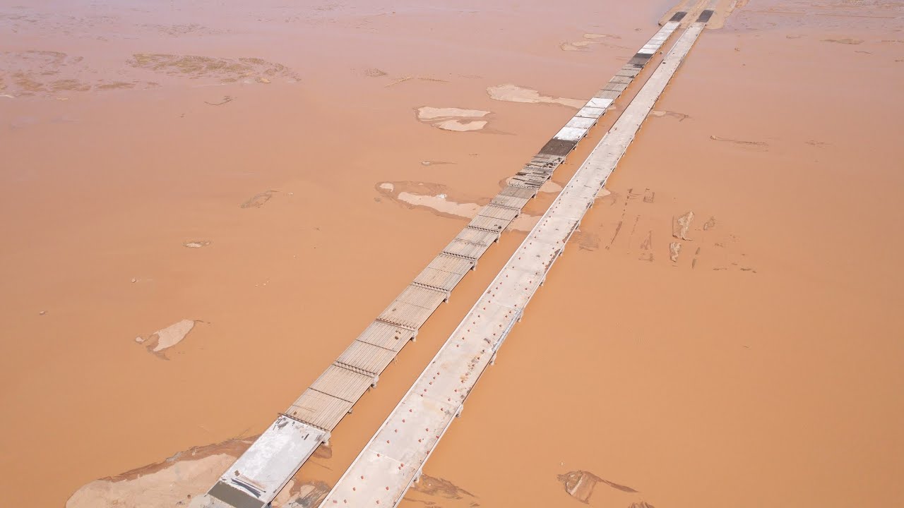تصوير جوي لأحداث جريان وادي الرمه مرتين بالقرب من الرس عام ١٤٤٤وشاهد ماذا فعل