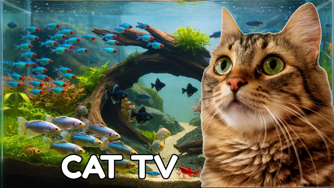 Cat TV | Aquarium Fish Swimming in a Natural Flow – 3 Hours for Cats