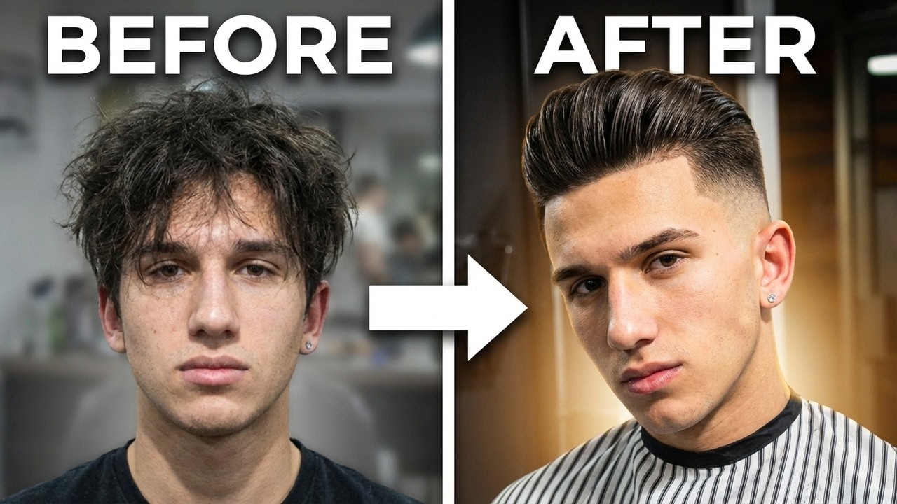 SKIN FADE POMPADOUR || HAIRCUT TUTORIAL ||