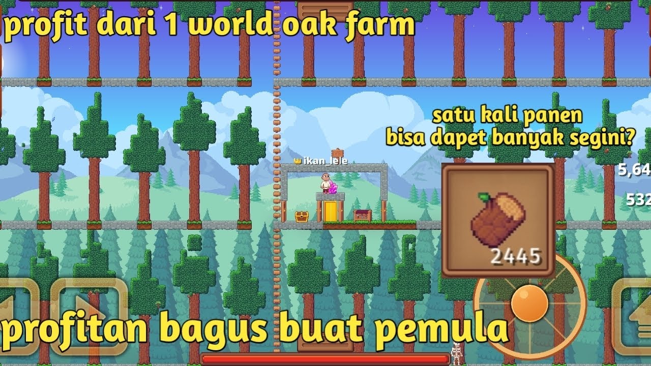 Profitan dari satu world farm oak log di crystal realms
