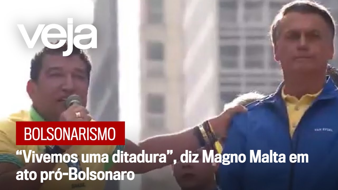 “Vivemos uma ditadura”, diz Magno Malta em ato pró-Bolsonaro