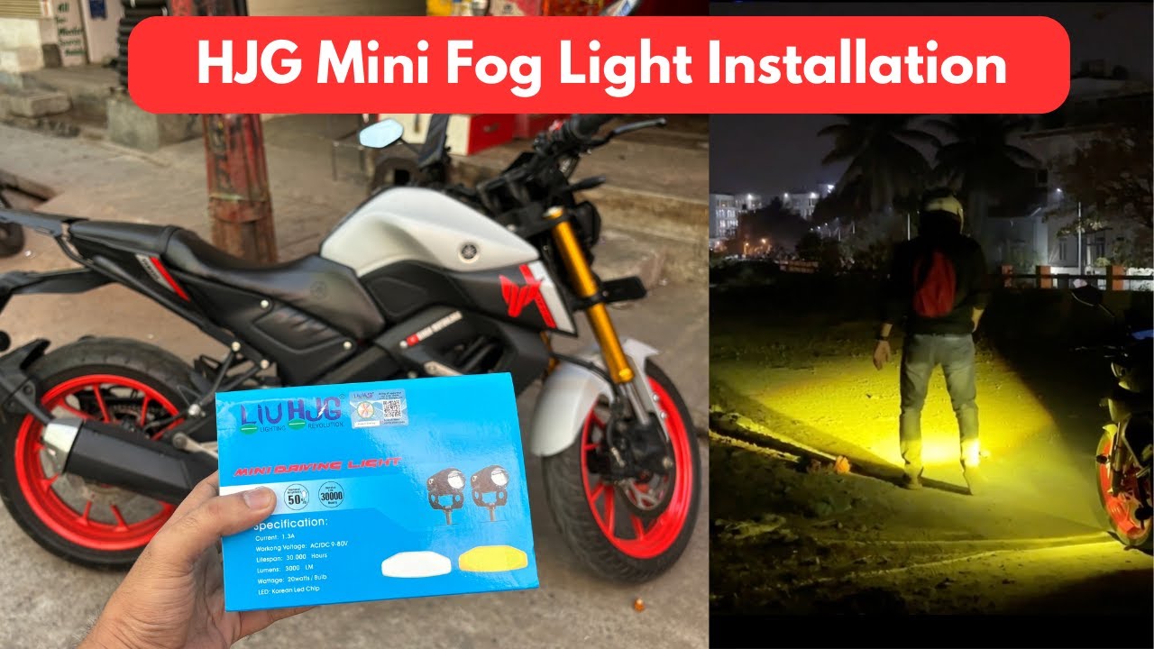 Best Fog light for MT-15 Bike | Installation | HJG Mini Drive Fog Light | JC Road | Hindi