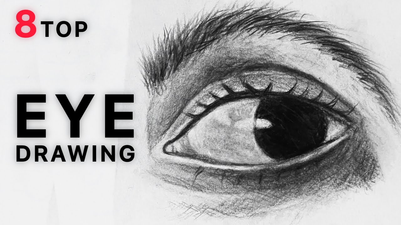 😳 Easy Eye Drawing Tutorial for Beginners |Step by Step Pencil Drawing Lesson / Top 8