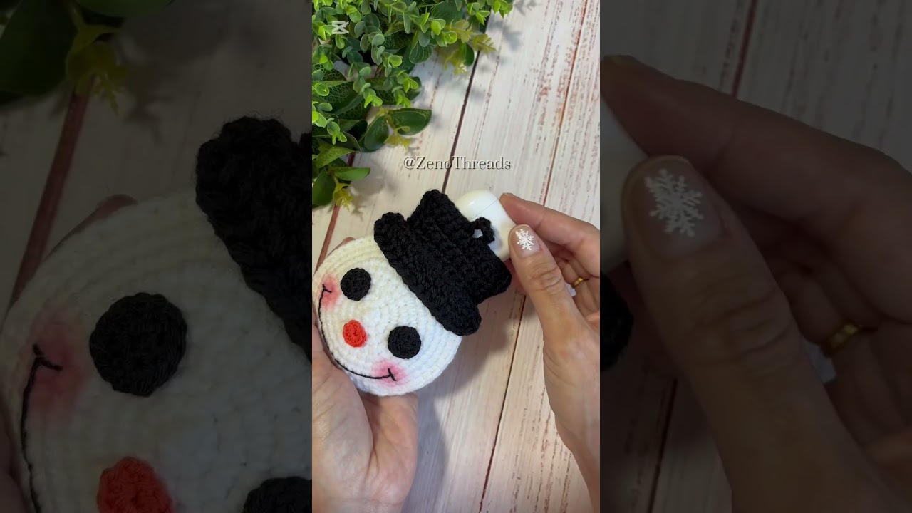 Crochet Snowman Pouch/Bag Charm❄️⛄️❄️ Full Tutorial is on the way! #crochet #crochettutorial
