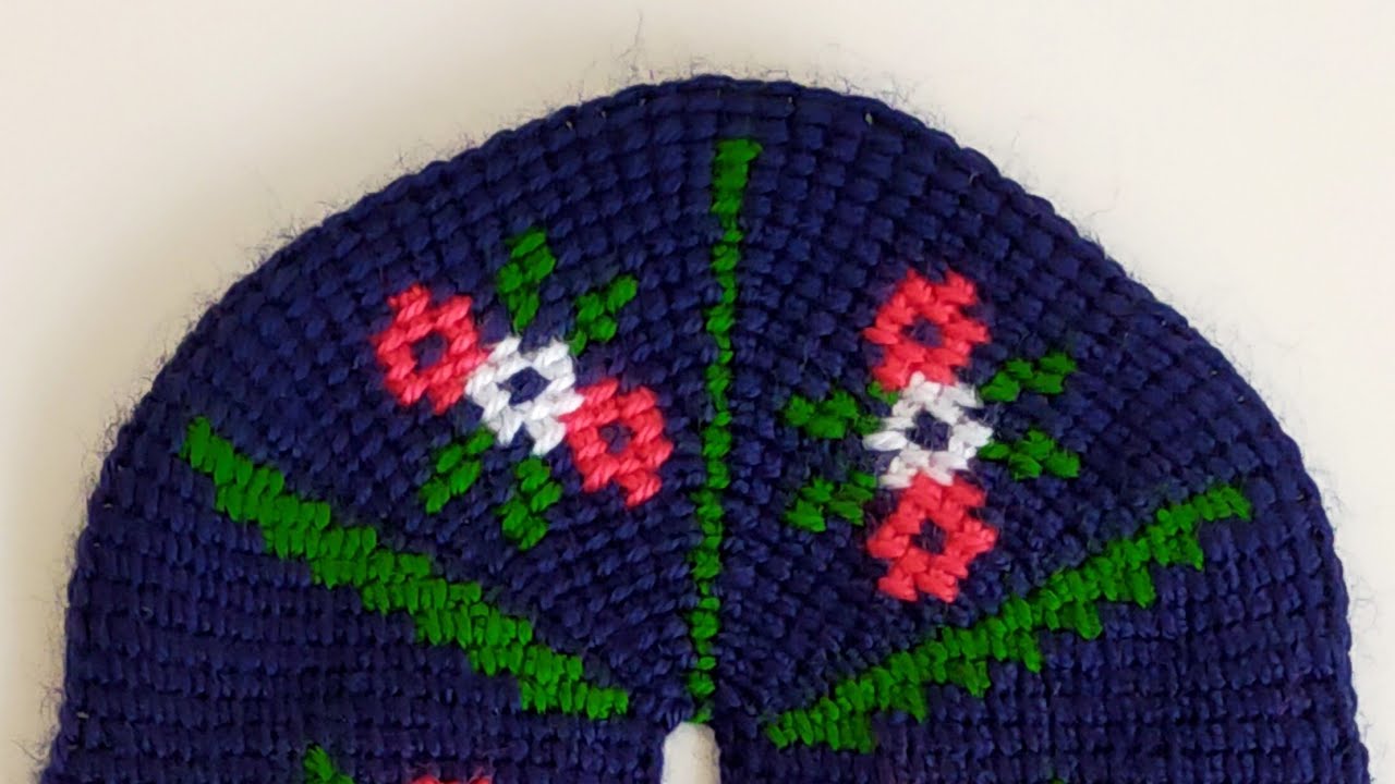 (2. video)Çiçekli Tunus patik ucu #patikmodelleri #tunuspatik #knitting