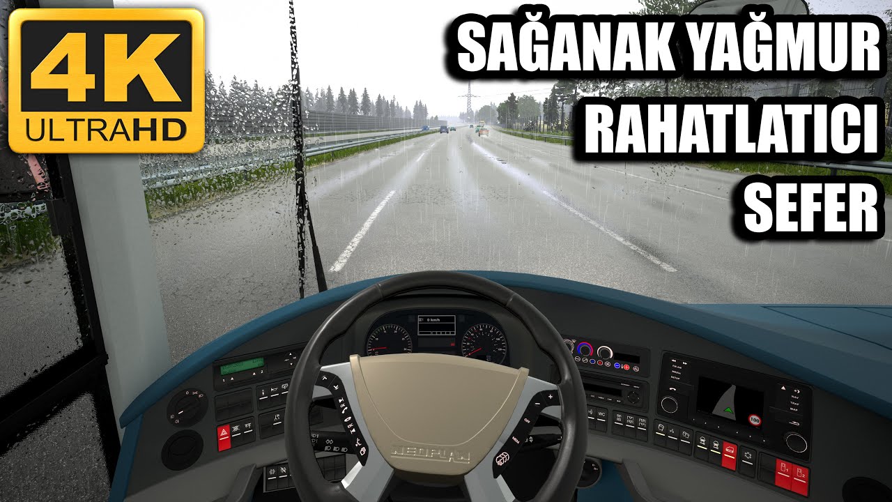 SAĞANAK YAĞMUR EŞLİĞİNDE RAHATLATICI SEFER | FERNBUS SIMULATOR 