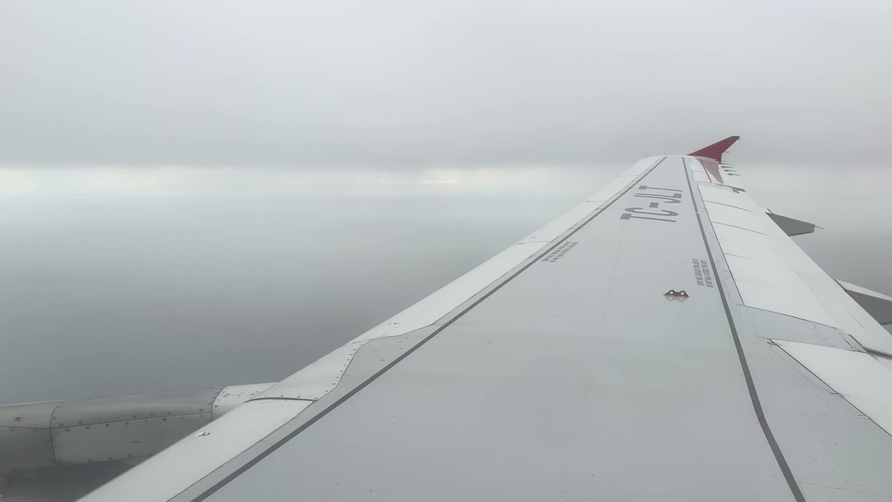 [4K] Shaky Approach! Turkish Airlines Airbus A319-100 Winter Approach, Landing and Taxi in Istanbul