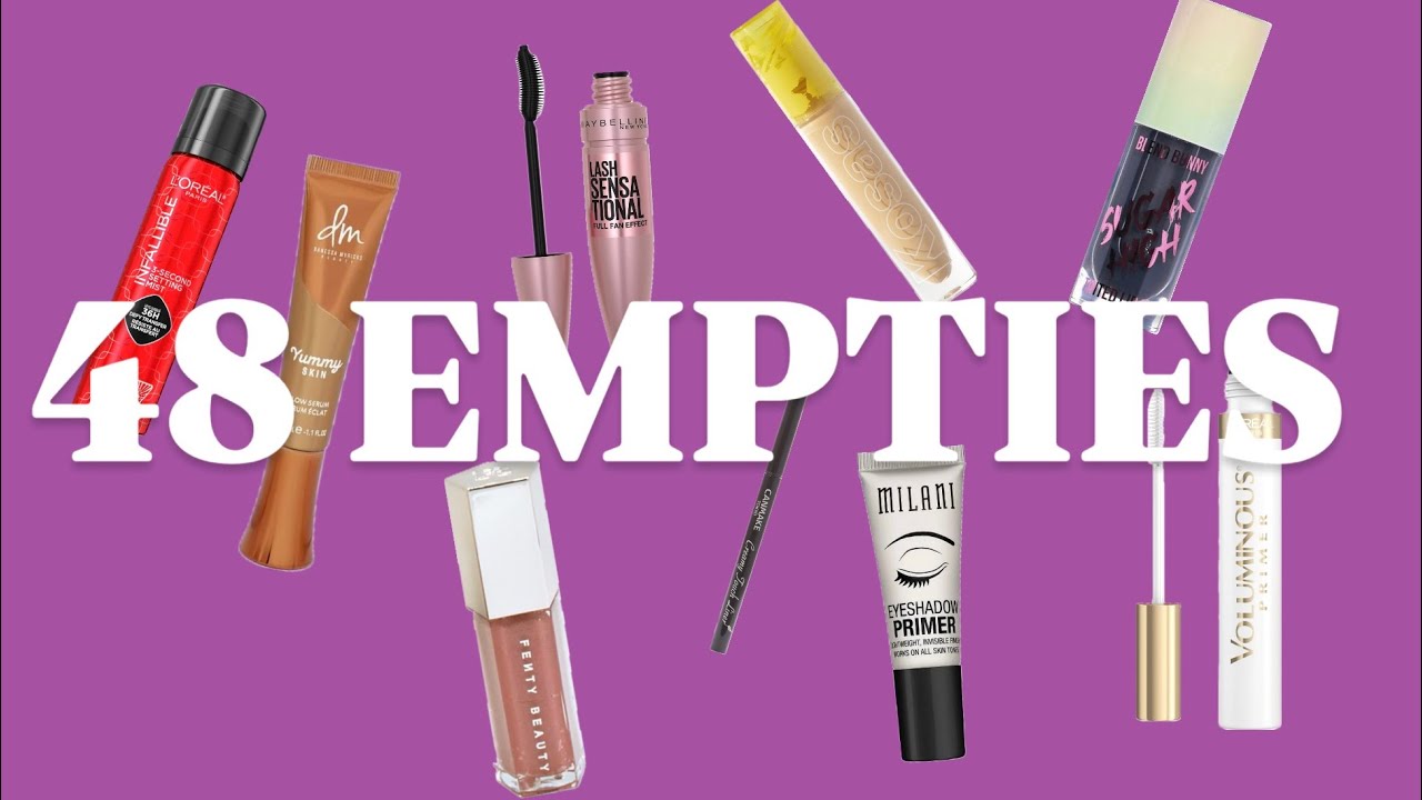 My Yearly Makeup Empties (48 Empties and 1 Declutter) What Would I Repurchase?