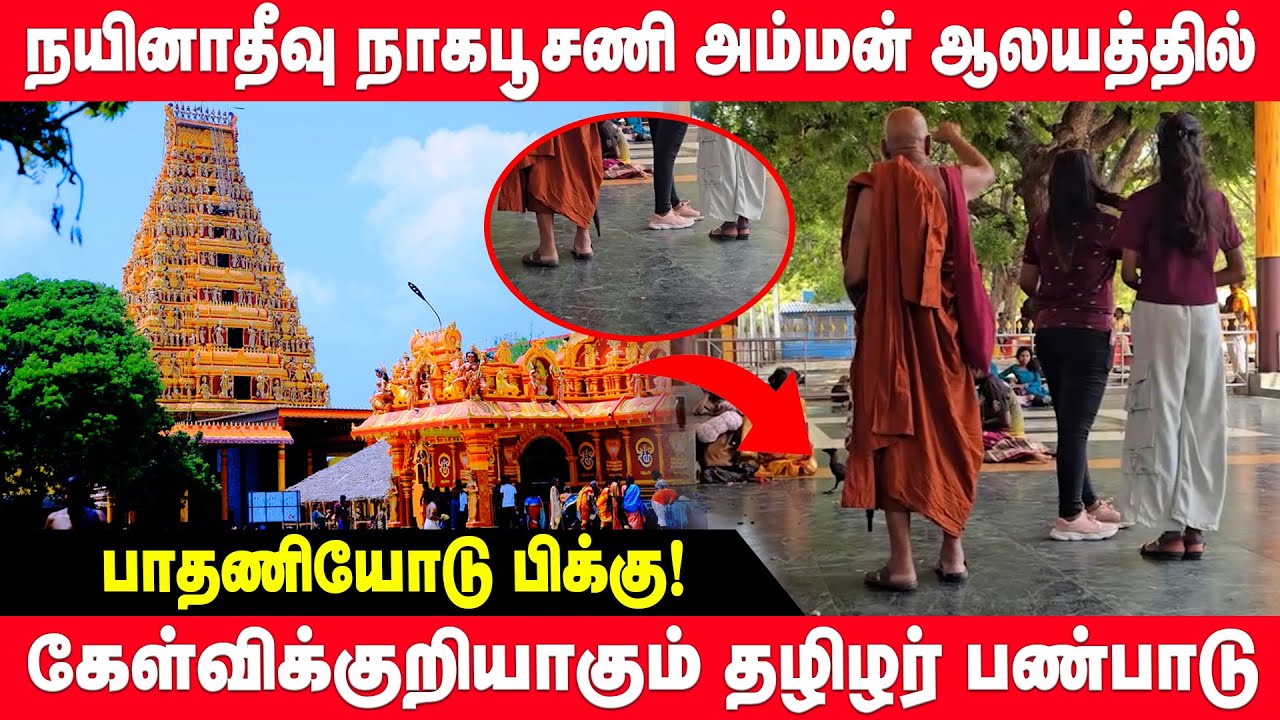 நயினாதீவு நாகபூசணி அம்மன் ஆலயத்தில் பாதணியோடு பிக்கு! | Nainativu Nagapooshani Amman Kovil