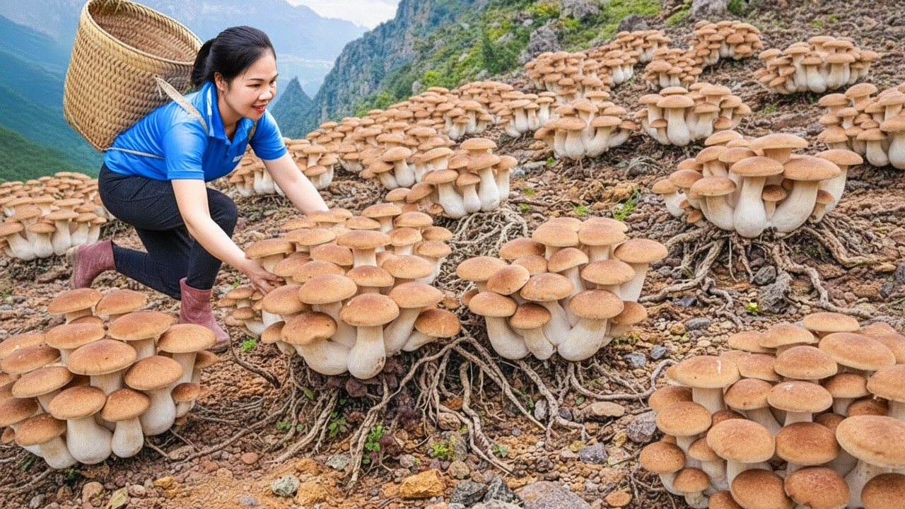Harvesting Rare Wild Mushrooms in the Forest & Goes To Market Sell | New Farm Life