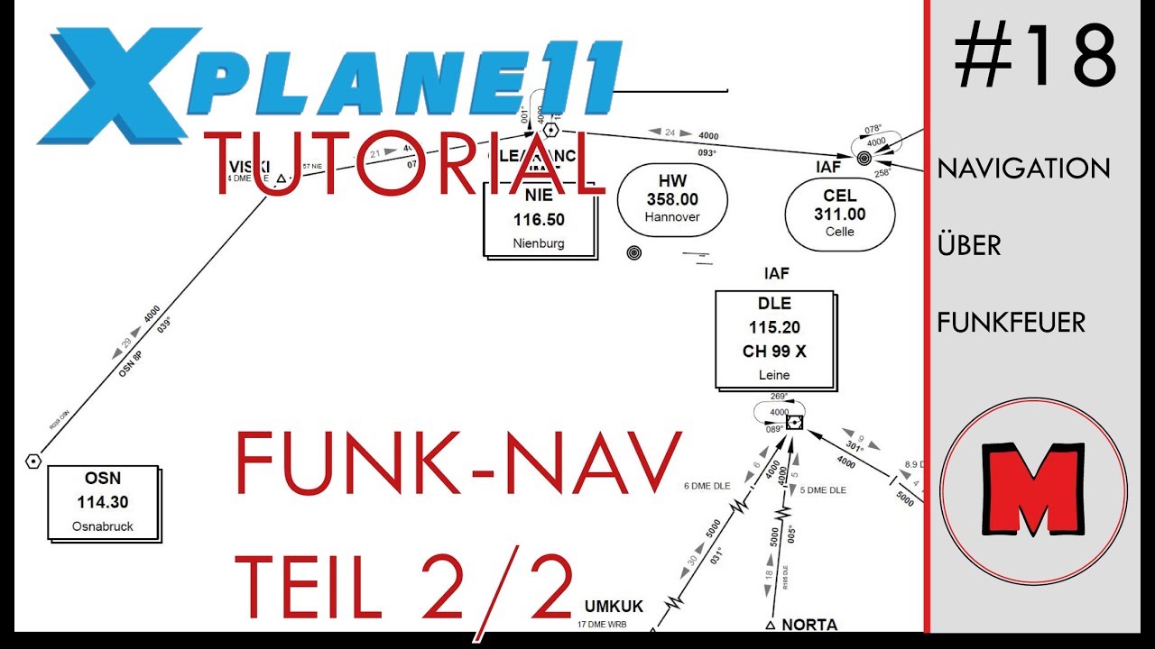 X-Plane 11 TUTORIAL #18: Navigation über VOR und NDB (Praxis) 2/2 [GERMAN]
