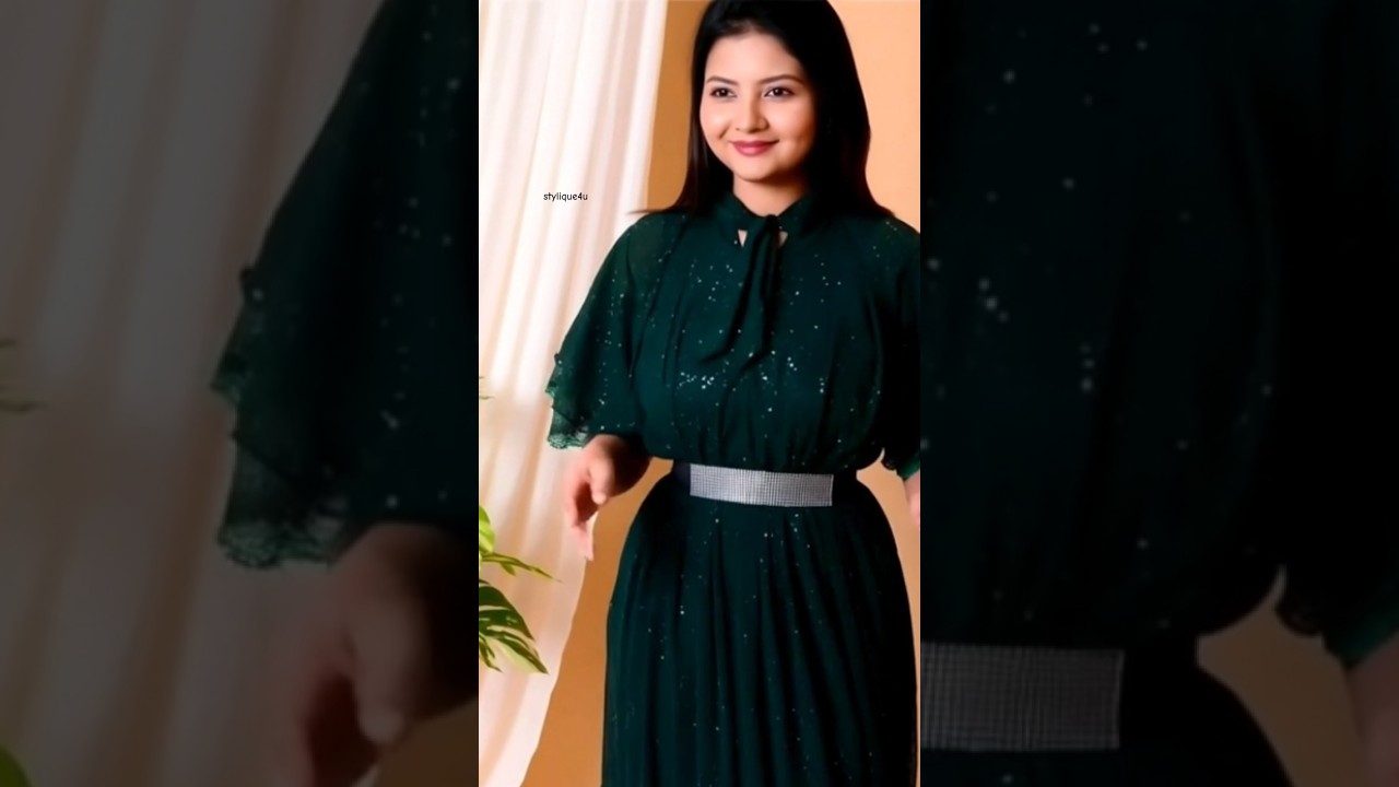 Elegant Green Party Wear Dress for Women ✨ | Stylish Western Gown 