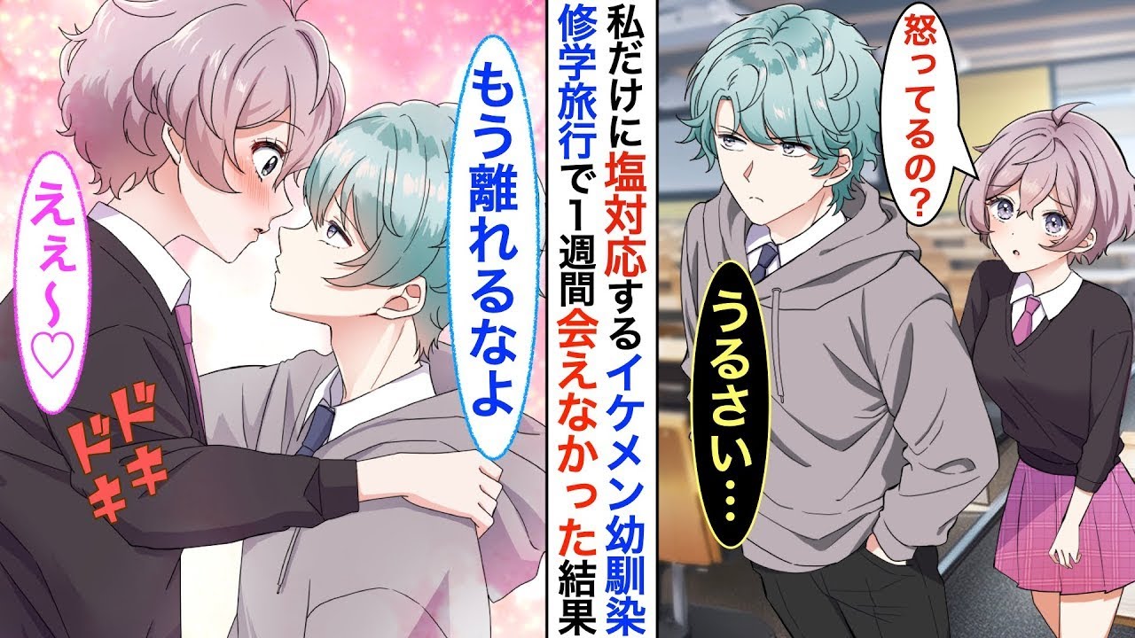 イジワルばかり言うクールなイケメンの幼馴染を、修学旅行で1週間無視していたら「ずっと…君に会いたかった」と彼が背中に手を回してきて、甘えてくる展開に…♡