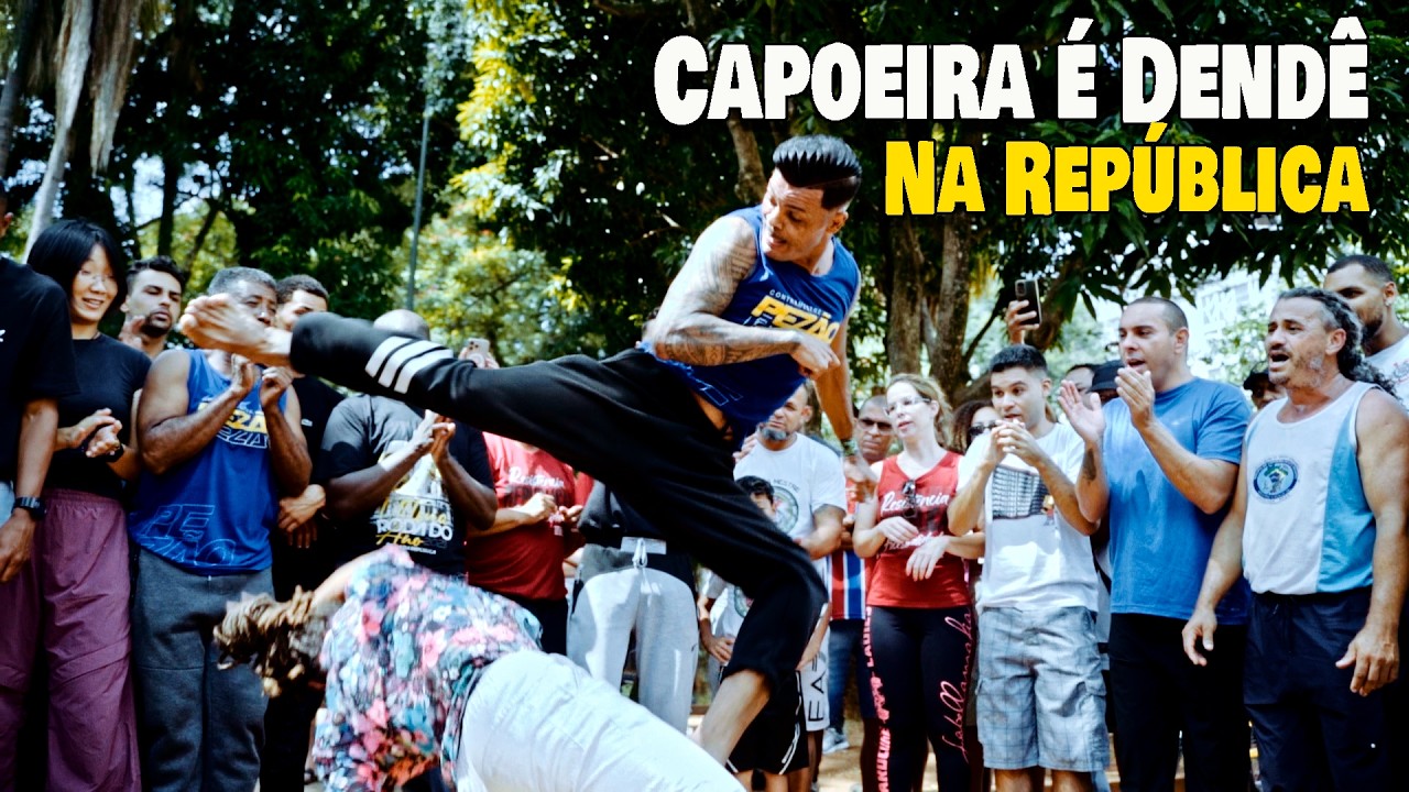ESPETACULAR Roda de Capoeira na Pra&ccedil;a da Rep&uacute;blica S&atilde;o Paulo Brazil