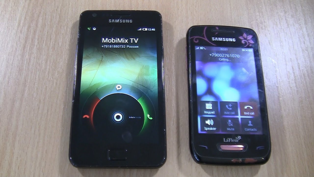 Incoming call & Outgoing call at the Same time Samsung S2 miui  + Samsung Wave Y