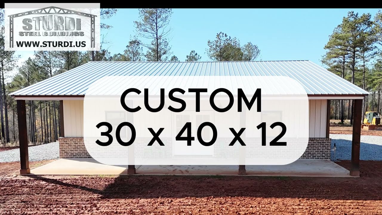 Custom Built 30'x40'x12' Metal Building: A 360° Drone Tour | Sturdi Steel