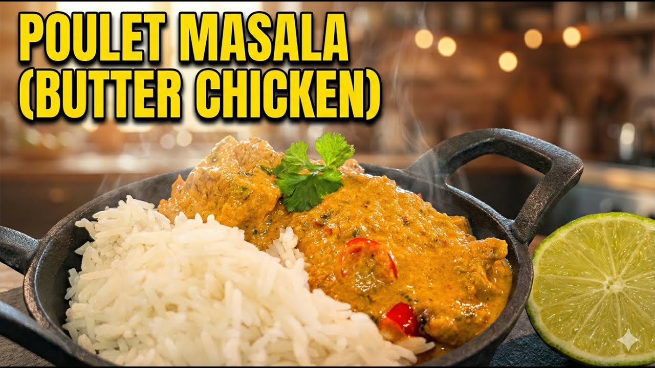 🍗 Poulet Masala (Butter Chicken) – Recette Indienne Crémeuse et Parfumée 🍛