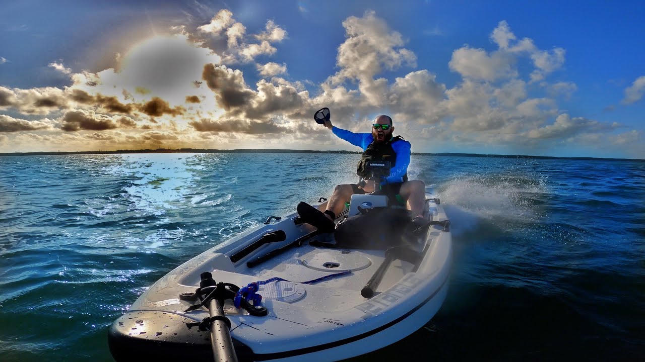 Incredibly FAST Kayak SEA TRIAL WIDE OPEN JetAngler