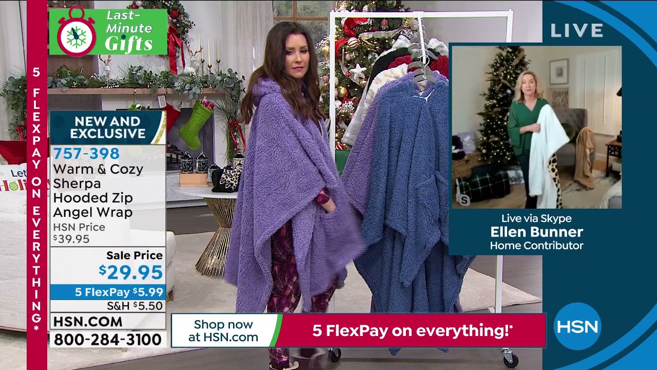 Warm   Cozy Sherpa Hooded ZipFront Angel Wrap