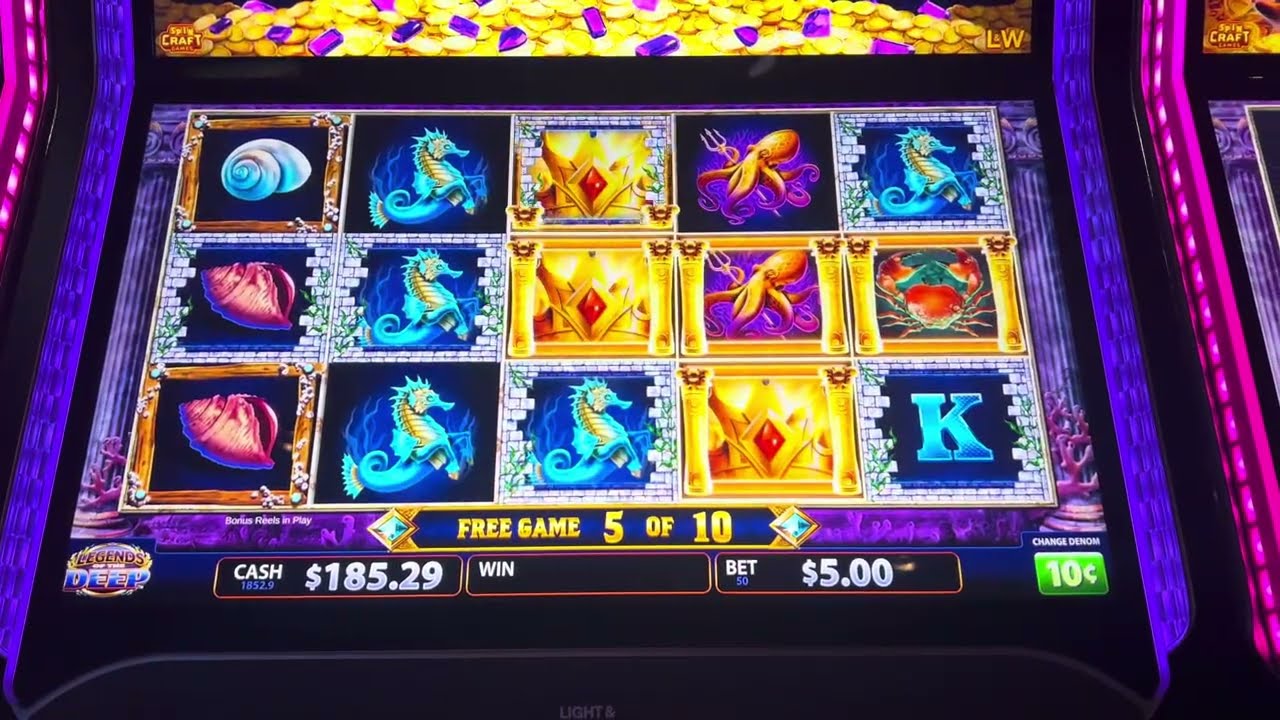 Massive bonus better than handpay on Legends of the Deep slot machine 
