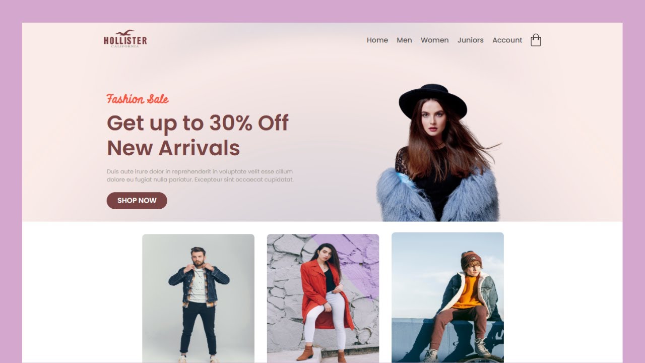 How To Make Responsive Ecommerce Website Using HTML And CSS | Create e-Commerce Website