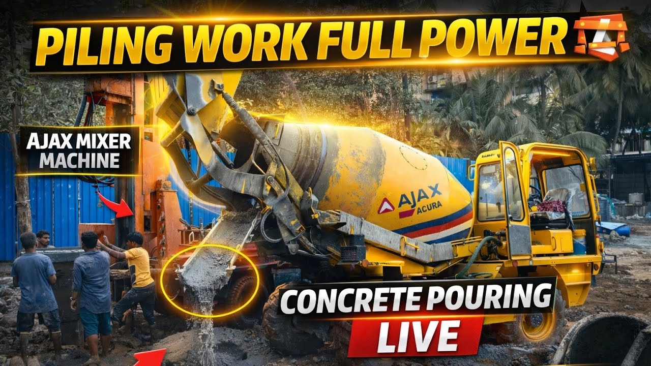 Virar Mumbai Construction Work 🚧 | Concrete Mixer & Piling Machine Work Vlog 1 #amityadavt2 