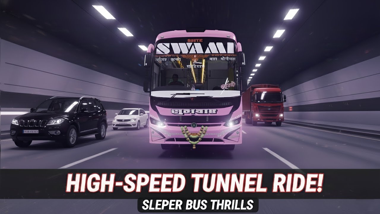 HIGH-SPEED THRILL! 🚀 Sleeper Bus Chasing Through a Dark Tunnel! 