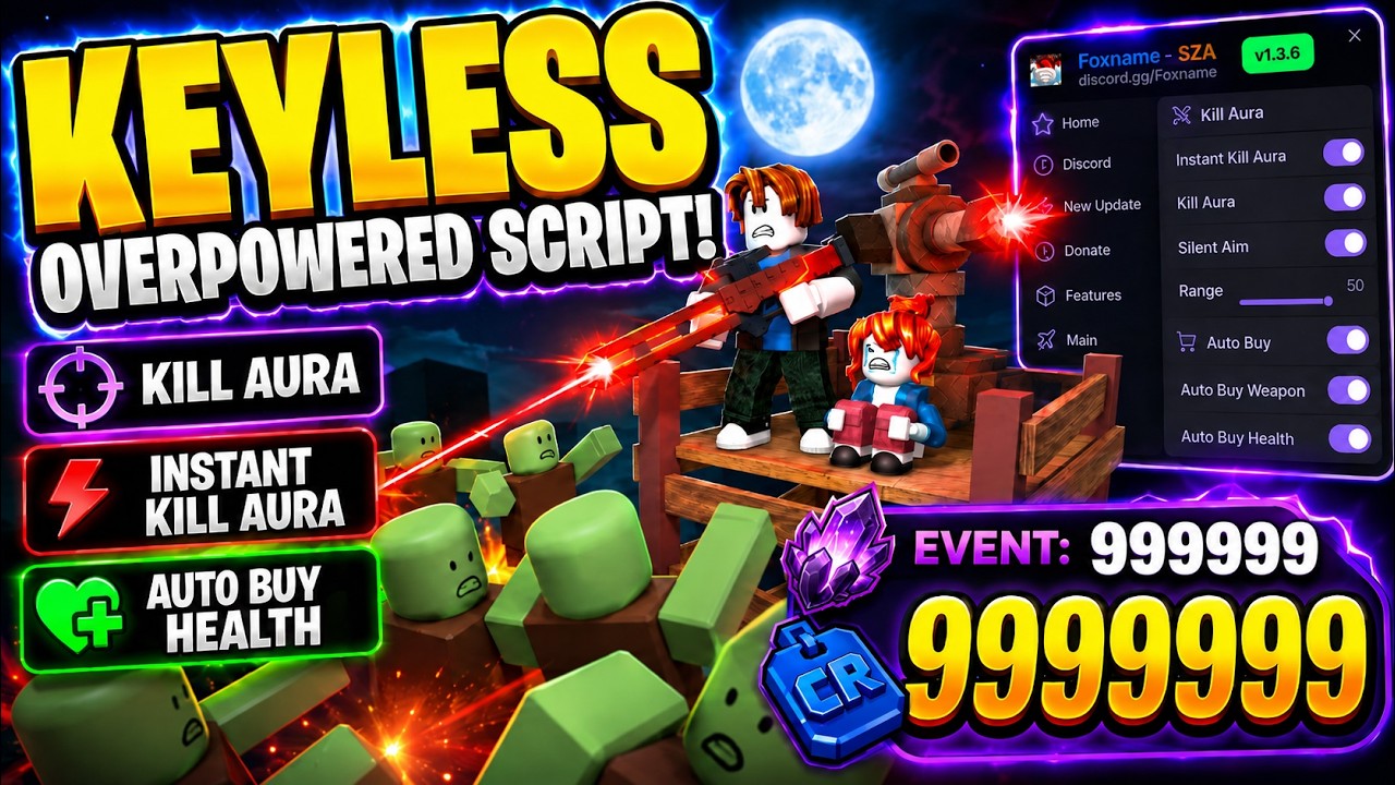 Survive Zombie Arena KEYLESS Script | OP Kill Aura Features