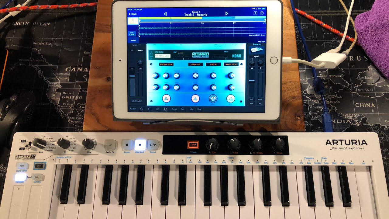 KORG Gadget - ROSARIO Guitar Amp & New Fairbanks Browser - Freeze Function - iPad Live Demo