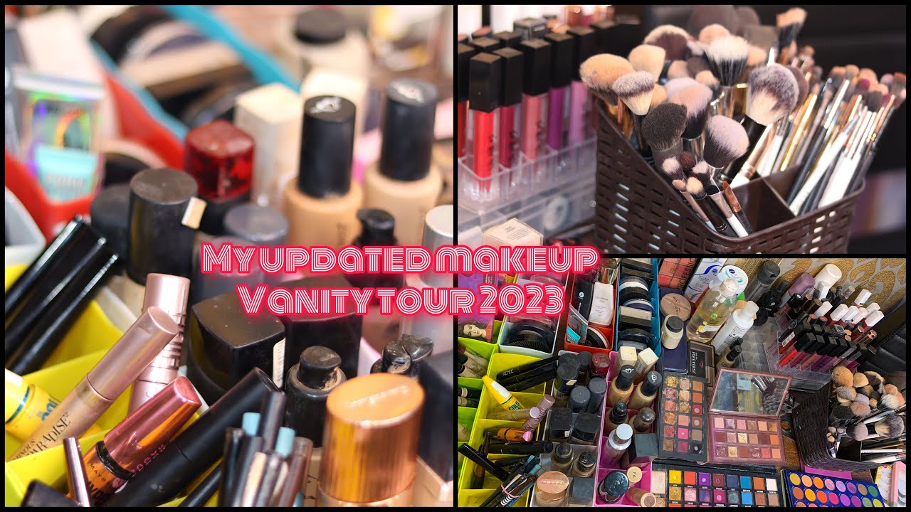 My updated makeup vanity tour 2023 | professional makeup kit (A to Z ) knowledge | Shruti makeover