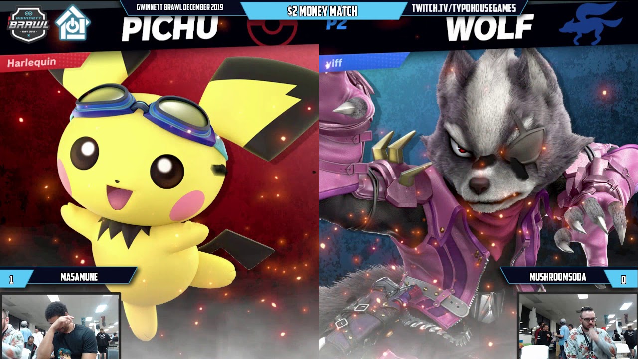 Gwinnett Brawl For the Crown 2019 - Masamune(Wolf/Pichu) VS MushroomSoda(Wolf)- $2 Money Match