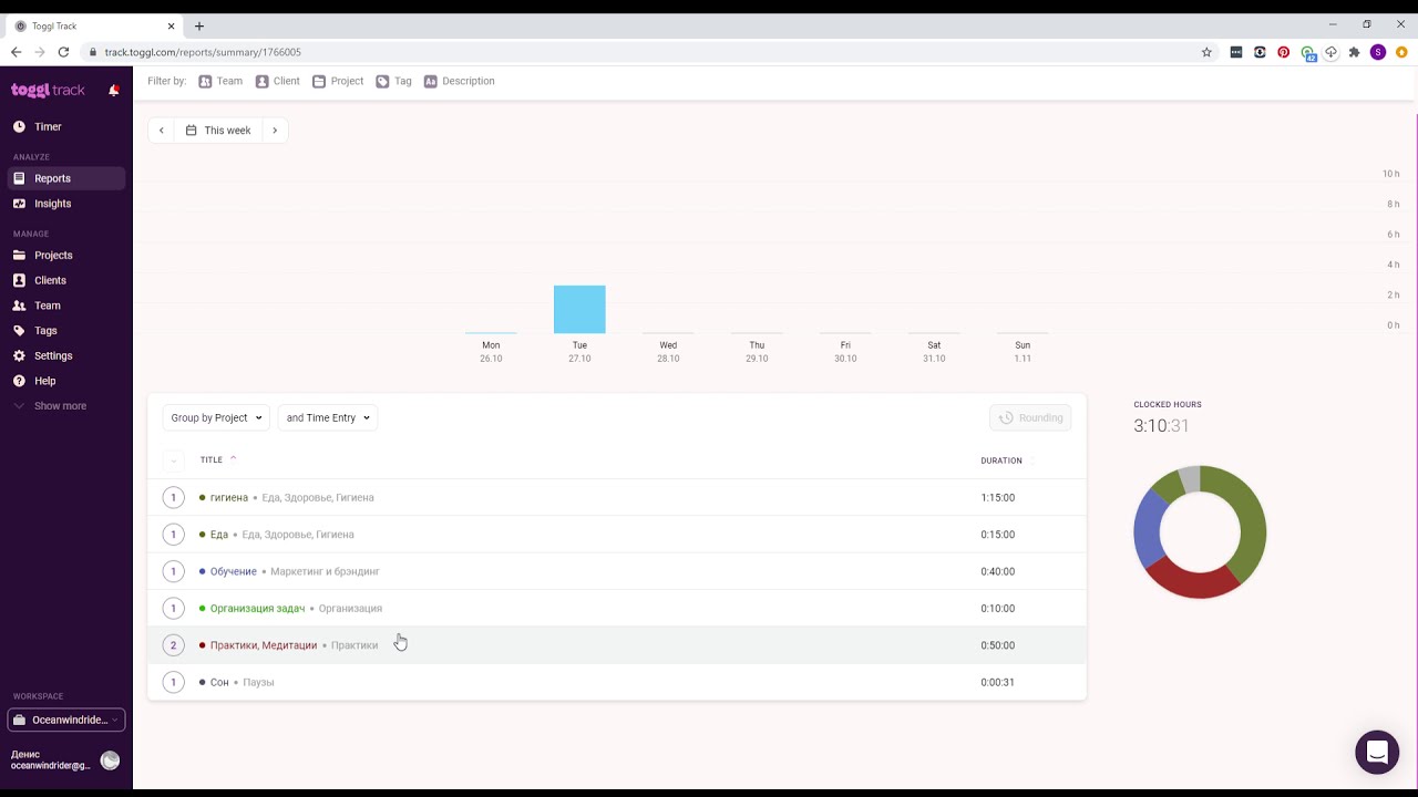 Toggl Track - Система учета времени -  Как настроить и использовать