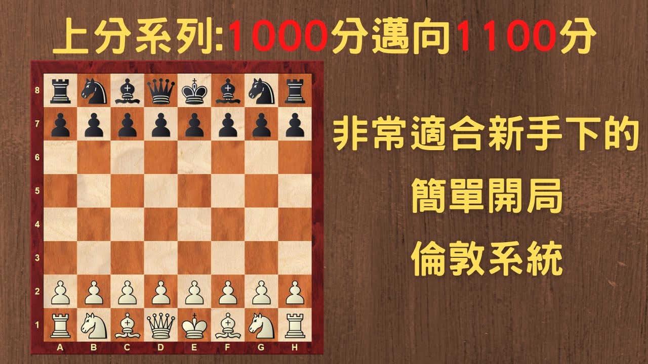 【Rey的西洋棋】非常適合新手下的簡單開局 倫敦系統【1000分上分系列】| 国际象棋 | Chess
