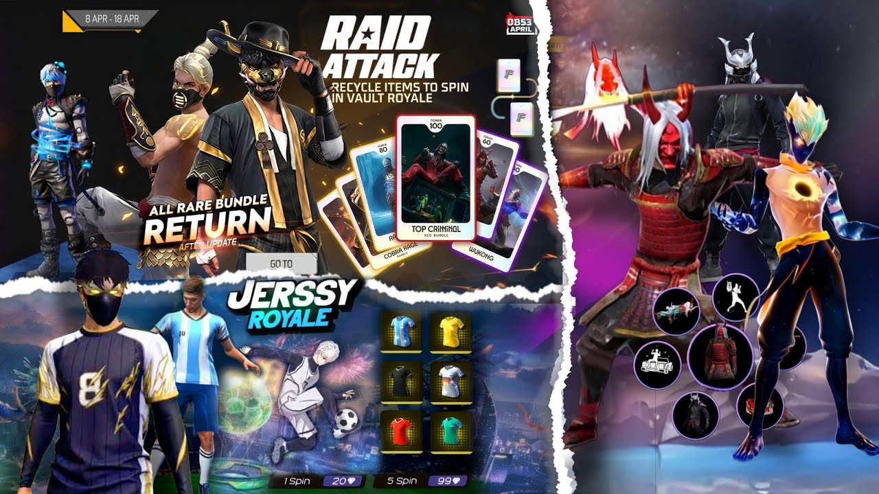 RAID ATTACK EVENT FREE FIRE, GOLDEN SHADE RETURN, NEXT RING EVENT, FREE FIRE NEW EVENT, FF NEW EVENT