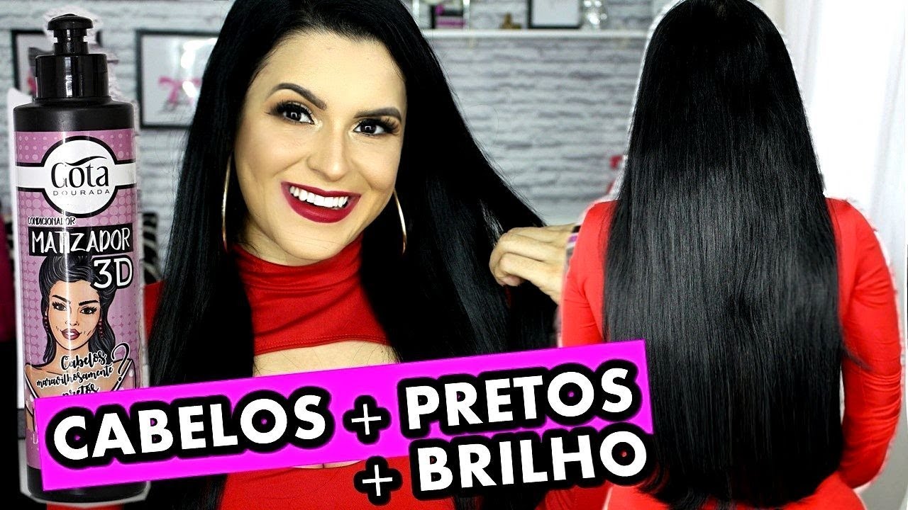 COMO DEIXAR O CABELO MAIS PRETINHO E COM MUITO BRILHO - MATIZADOR PARA CABELOS PRETOS GOTA DOURADA
