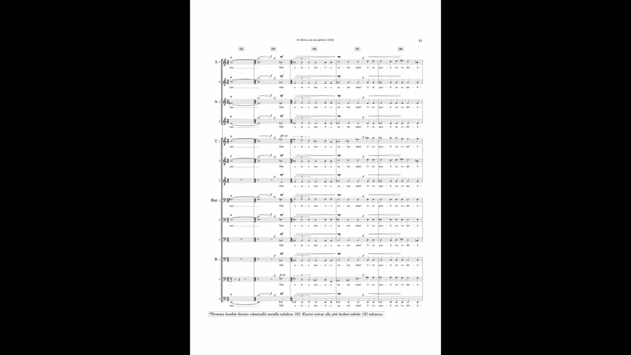 Se Herra, jota ma palvelen (Score video)