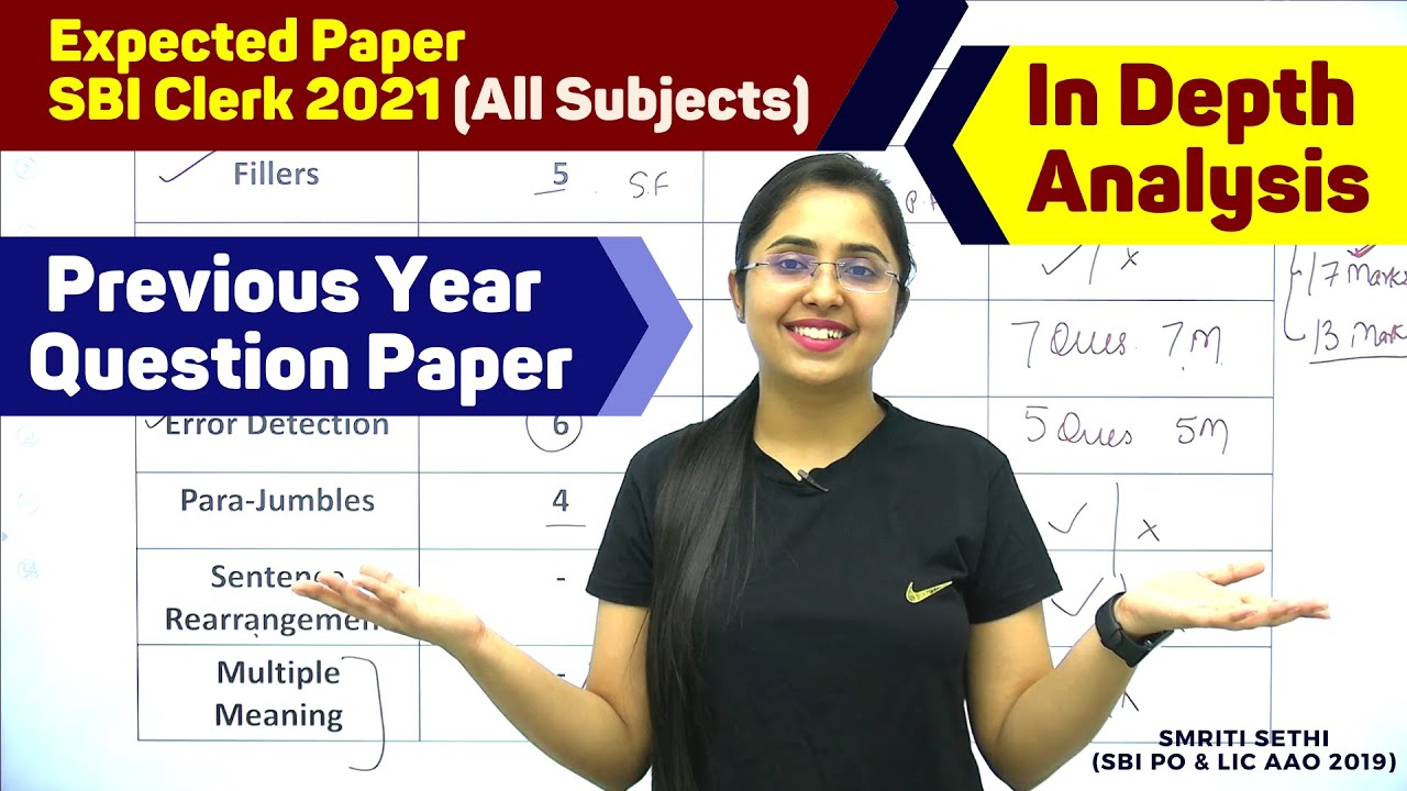 In Depth Analysis Previous Year Question Papers 2019 & 2020 | Day 6 | SBI Clerk 2021| Smriti Sethi