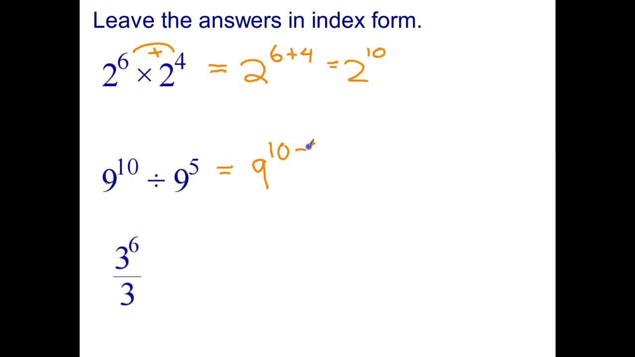 Review of Year 8 Index Laws 1