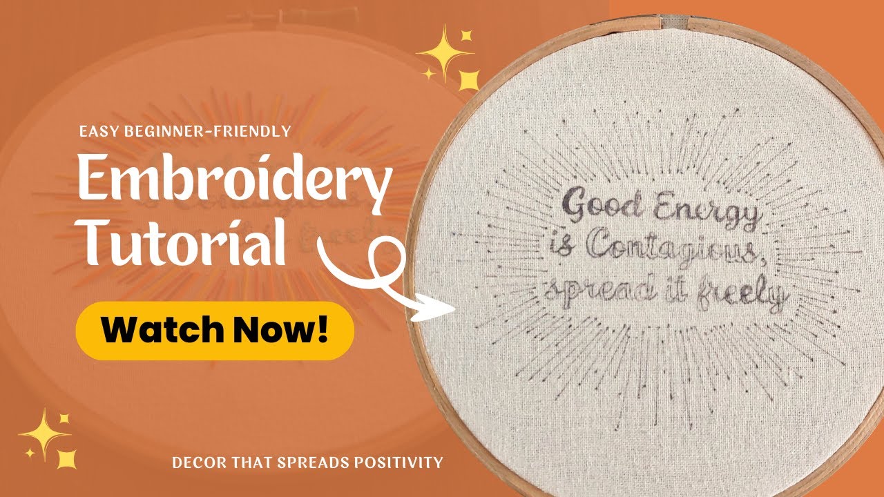 Easy Colorful Embroidery for Wall Decor | Positive Vibes Embroidery Design #embroidery