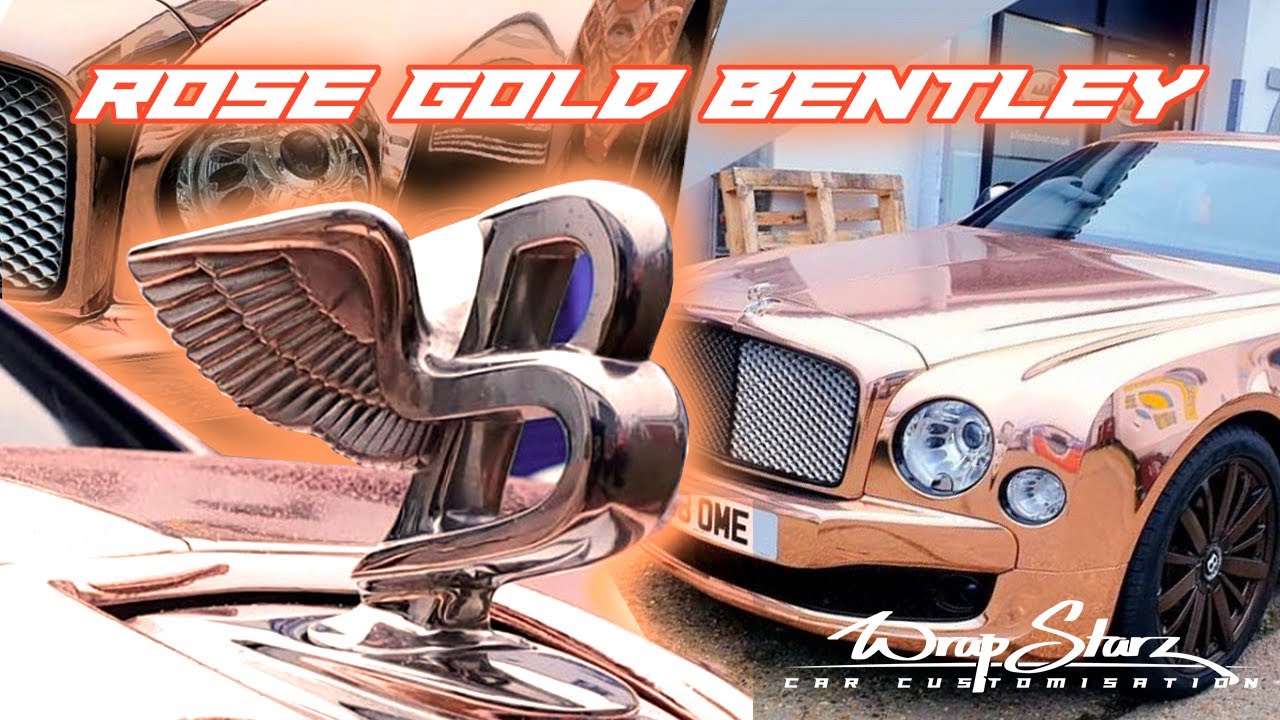 CHROME ROSE GOLD BENTLEY FULL WRAP PROCESS #AVERYDENNISON #CARWRAPPING #CHROMEWRAP #BENTLEYMULSANNE