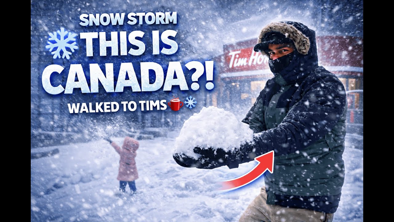 Walking to Tim Hortons in a Canadian Snowstorm ❄️