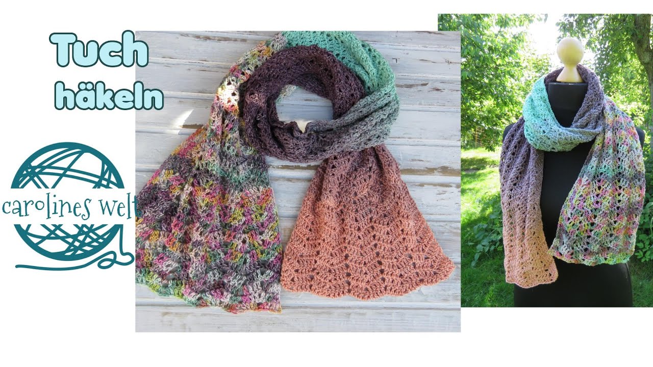 Sommerliches Tuch häkeln, einfach nur 1 Reihe wiederholen!