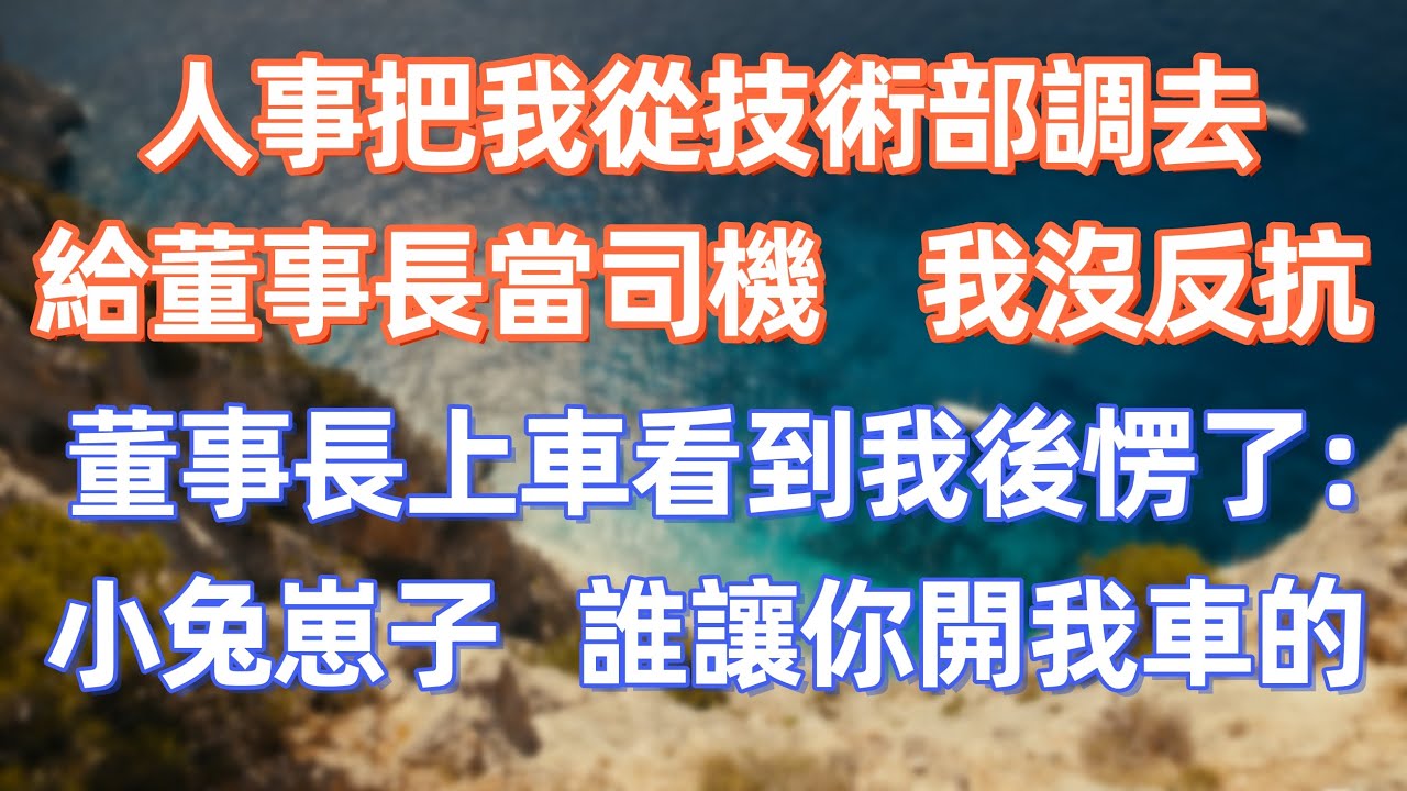 人事把我從技術部調去給董事長當司機，我沒反抗，董事長上車看到我後愣了：”小兔崽子，誰讓你開我車的“         #職場 #职场 #故事 #家庭 #退休生活#情感