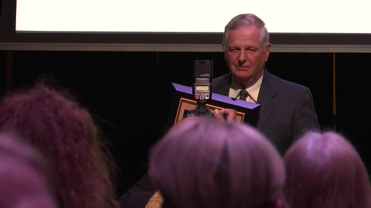 “Dean of Sports” Tim Staudt credits colleagues, community in Gold Circle remarks