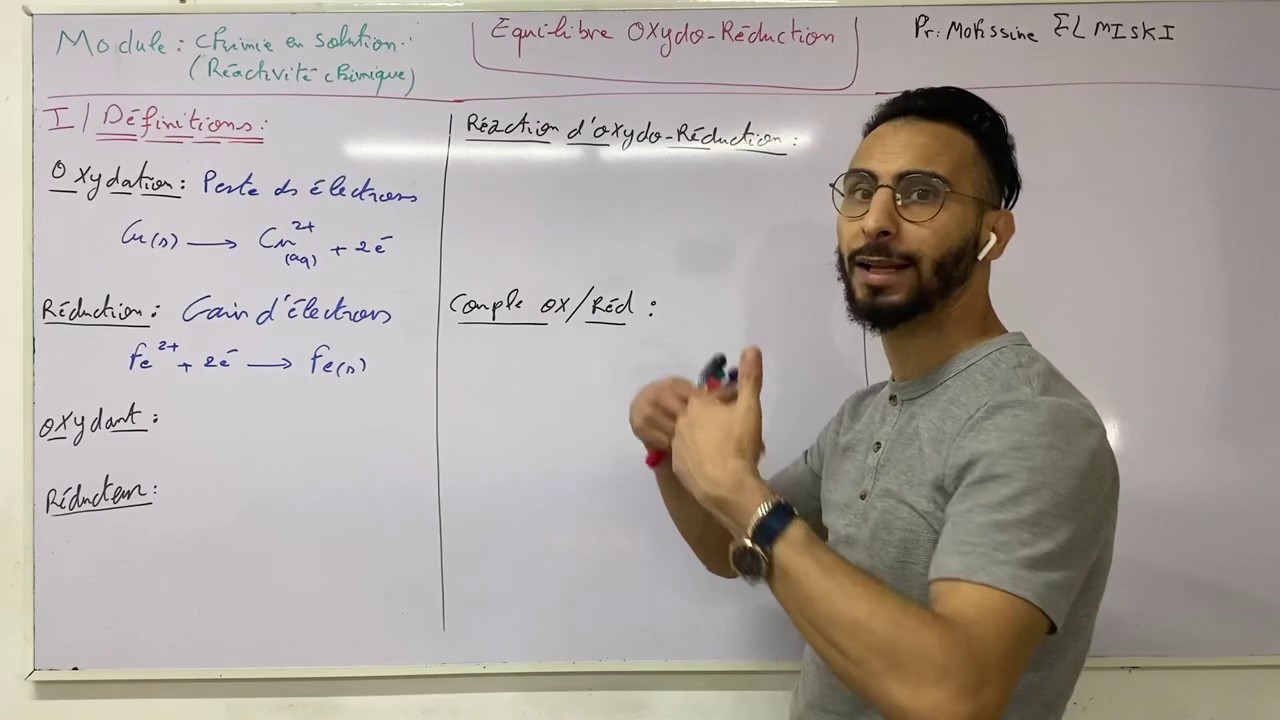 Équilibre d’oxydoréduction part 1 :Chimie en solution (réactivité chimique)