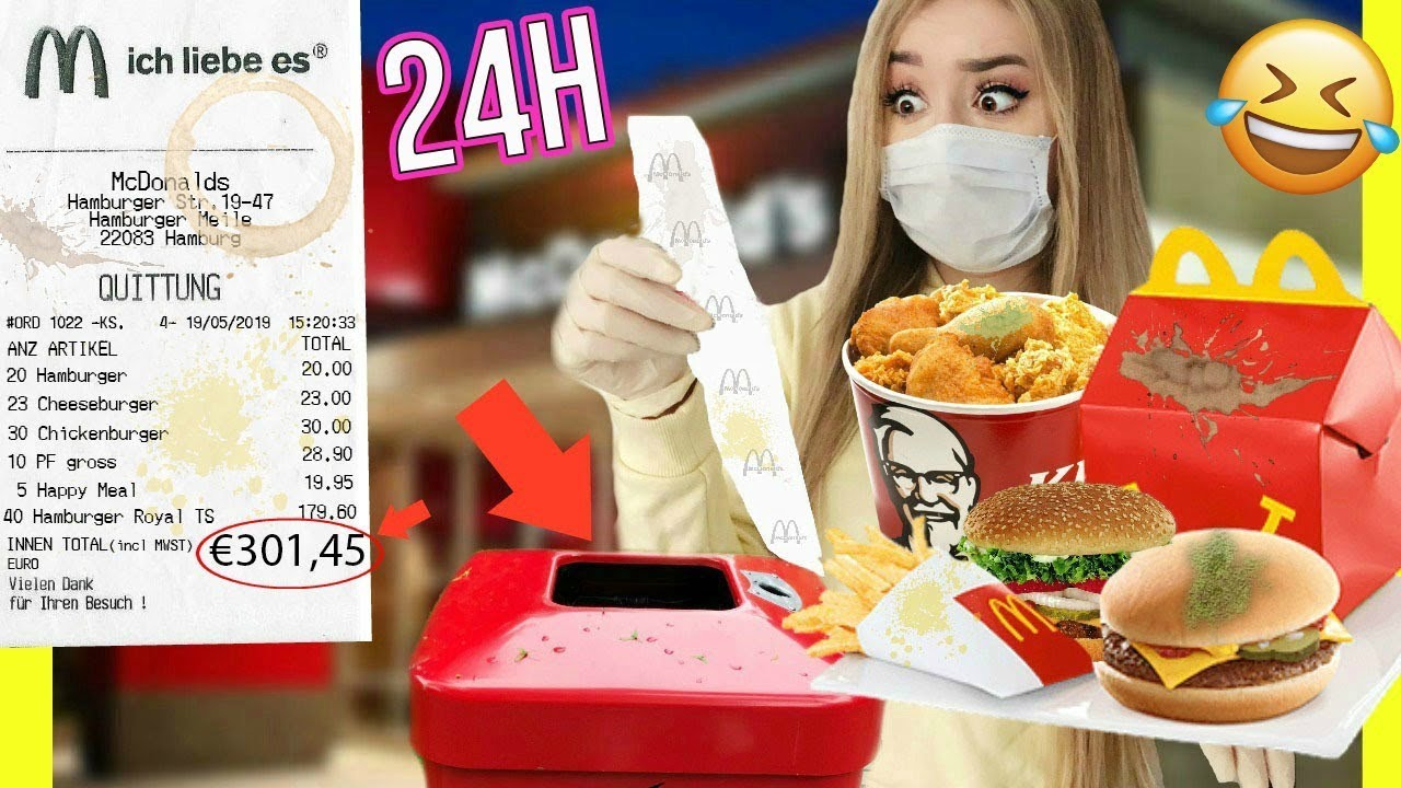 KASSENBON aus MÜLLEIMER entscheidet für 24 STUNDEN was ich KAUFE und ESSE *CHALLENGE*
