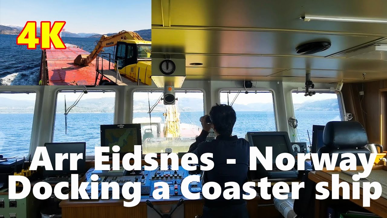 This is what a coaster ship Navigation Bridge looks -  Docking at Eidnes, Norway