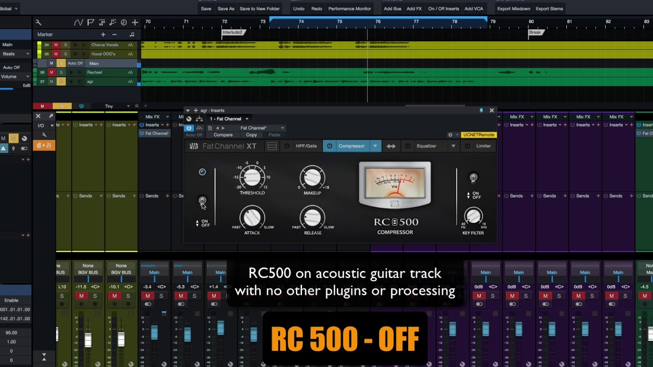 PreSonus Fat Channel Plug-in Demo: RC 500