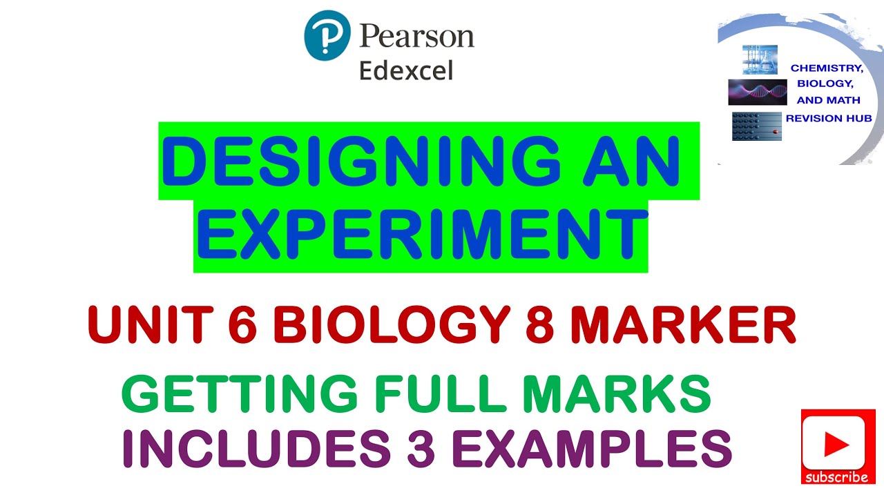 Unit 6 Biology 8 marker | Designing an experiment | what to do to get full marks