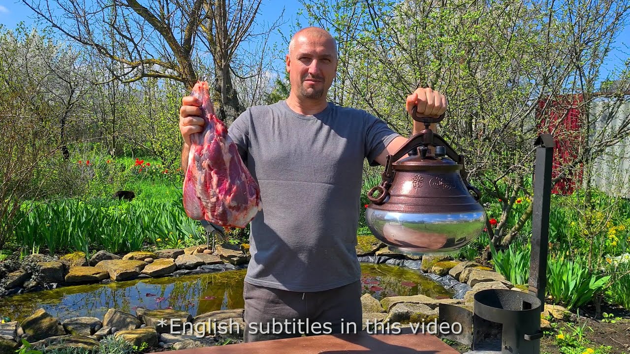 Узбекский плов с Бараниной в Афганском казане. ENG SUB